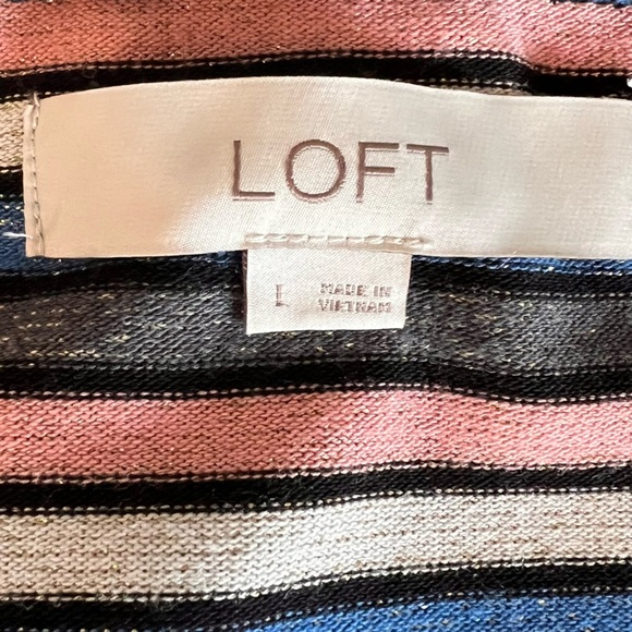 LOFT Striped Multicolor Women's Maxi Dress SZ L - Picture 3 of 8